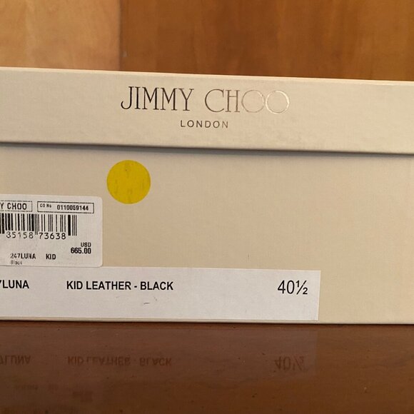 Jimmy Choo Peep Toe Stilleto Heels Black Leather - Picture 4 of 11